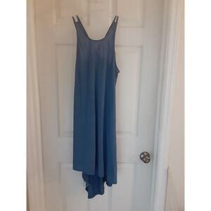BCBG Maxazria Wedgewood Blue Sheer Jersey Tank Dress w/ Asymetrical Hem Size XS